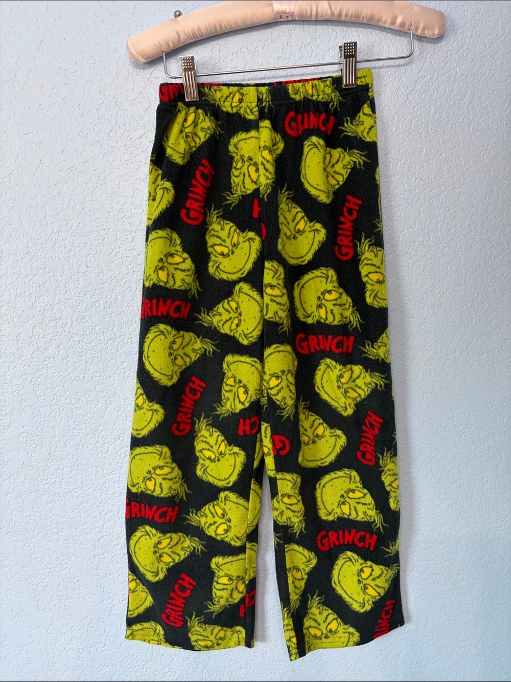Dr Seuss Pajama Bottoms The Grinch Fleece Pajama Pants Loungewear Kids Size 8